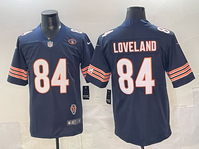 Men 2026 Chicago Bears #84 Loveland Blue Nike Limited NFL Jersey style 03